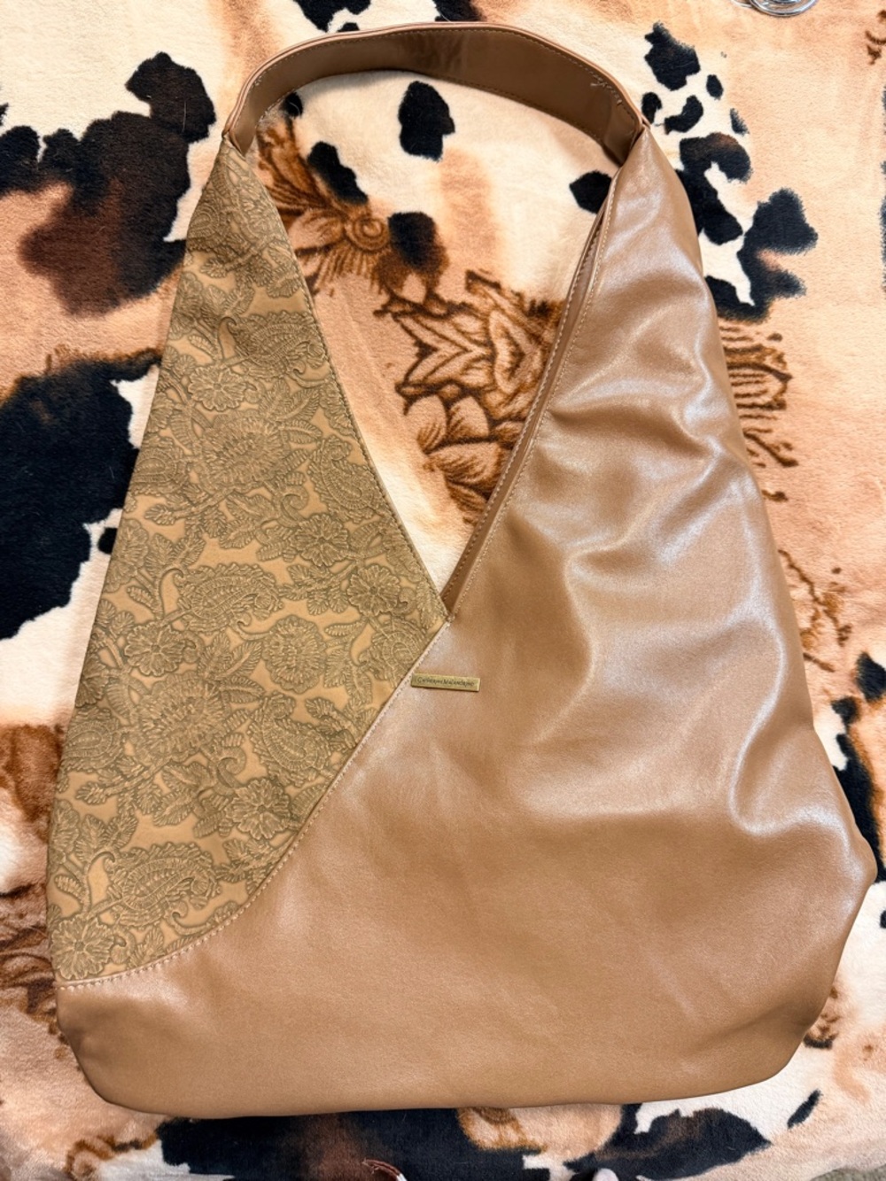 Tan Leather Shoulder Hobo Bag